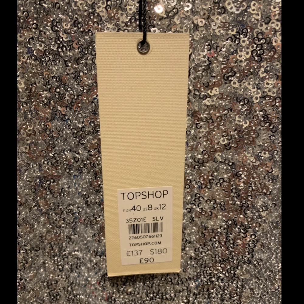 Topshop Silver Sequin Gown - Picture 7 of 11
